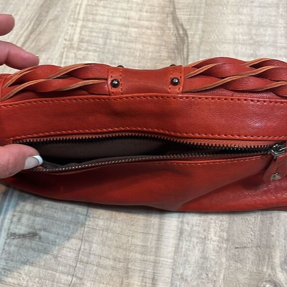 7Chi pocketbook leather tomato red folding purse missing strap - Picture 7 of 13